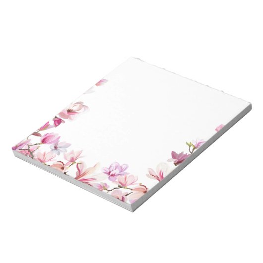 roze florale notitieblok (Linkerzijde)