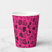 Roze florale papieren beker (Links)