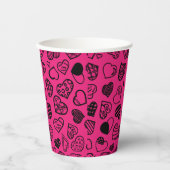 Roze florale papieren beker (Voorkant)