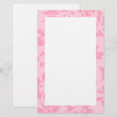 Roze florale patroon. briefpapier (Voorkant / Achterkant)