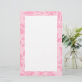 Roze florale patroon. briefpapier (Staand voorkant)