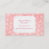 roze florale patroon met kopieerruimte visitekaartje (Achterkant)