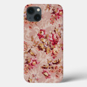 Roze florale retro Case-Mate iPhone case (Achterkant)