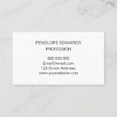 Roze florale roos trendy en elegant visitekaartje (Achterkant)