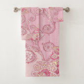 roze florale roze bad handdoek (Insitu)