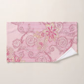 roze florale roze bad handdoek (Handdoek)