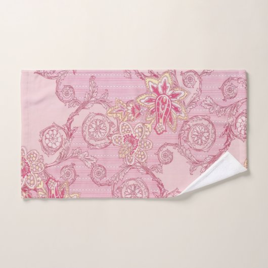 roze florale roze bad handdoek (Handdoek)