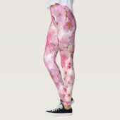 roze florale roze leggings (Links)