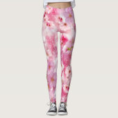 roze florale roze leggings (Voorkant)