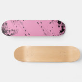 roze florale roze skateboard (Horizontaal)