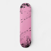 roze florale roze skateboard (Voorkant)