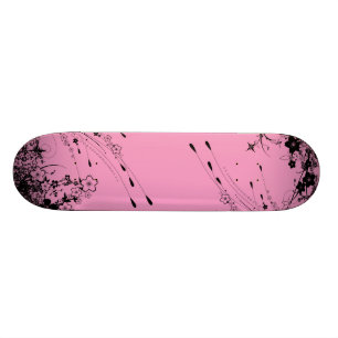 roze florale roze skateboard