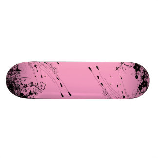 roze florale roze skateboard