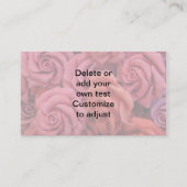 Roze florale rozen visitekaartje (Achterkant)