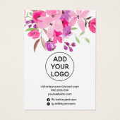 Roze florale sierjuwelen, filmclipweergave visitekaartje (Achterkant)