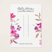 Roze florale sierjuwelen, filmclipweergave visitekaartje (Voorkant)