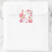 Roze florale sticker van het strand van Flamingo (Tas)