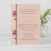 Roze florale strepen, Christelijk, religieus Kaart (Staand voorkant)