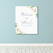 roze florale vrijgezellenfeest canvas afdruk (Insitu (Houten vloer))