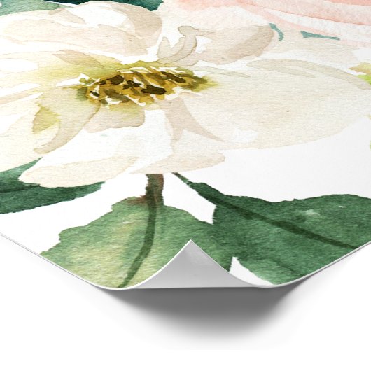 roze florale vrijgezellenfeest poster (Hoek)