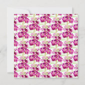 Roze florale waterverf live stream bruiloft QR Cod Kaart (Achterkant)