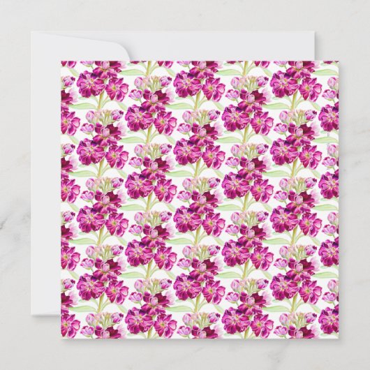 Roze florale waterverf live stream bruiloft QR Cod Kaart (Achterkant)