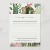 ROZE FLORALE WOESTIJN CACTUS FAUNA ADVIES BABY SHO INFORMATIEKAARTJE (Voorkant)