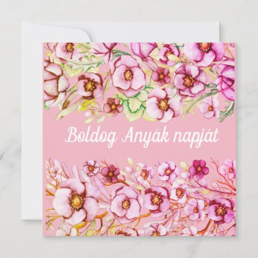 Roze floralen - Hongaarse Moederdag (Voorkant)