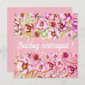 Roze floralen - Hongaarse naamdag (Voorkant / Achterkant)