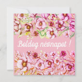 Roze floralen - Hongaarse naamdag (Voorkant)