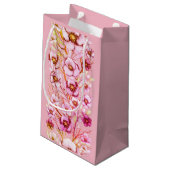 Roze floralen - Hongaarse naamdag Klein Cadeauzakje (Achterkant Gekanteld)