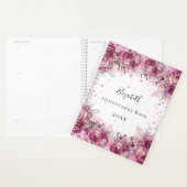 Roze floralen noemen witte elegant planner (Display)