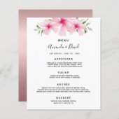 Roze floralen van het Menu Weddenschap (Voorkant / Achterkant)