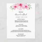 Roze floralen van het Menu Weddenschap (Voorkant)