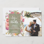 roze floralen voor liefde en bedankt (Voorkant)