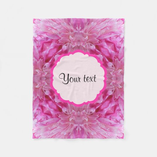 Roze Florals Fleece Deken (Voorkant)