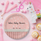 Roze Florals Papieren Bordje (Feest)