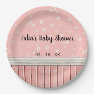 Roze Florals Papieren Bordje