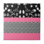 roze florchevron tegeltje (Voorkant)