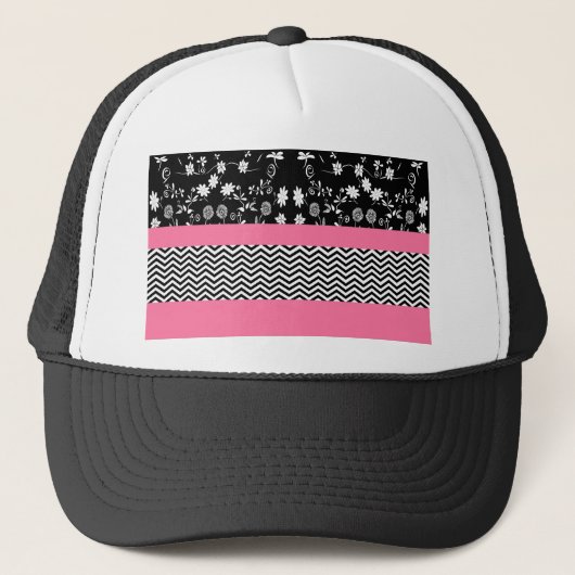 roze florchevron trucker pet (Voorkant)