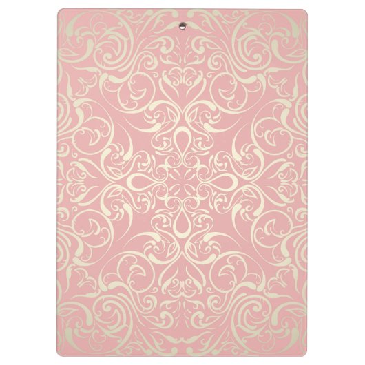 , roze, floreel, Victoriaans, goud, elegant, patro Klembord (Achterkant)