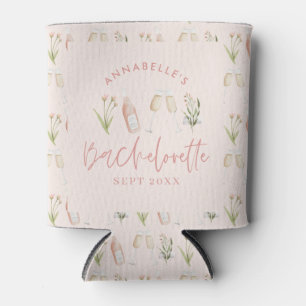 Roze florele moderne roze girale bacheloretpartij  blikjeskoeler
