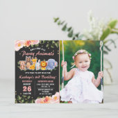 Roze Florence Party Animals Birthday Foto Kaart (Staand voorkant)