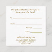 Roze Florence-Waterverf Cadeaubon Vierkante Visitekaartje (Achterkant)