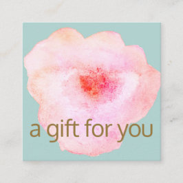 Roze Florence-Waterverf Cadeaubon Vierkante Visitekaartje