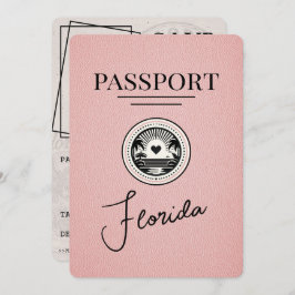 Roze Florida Paspoort Bewaar de datum Save The Date