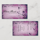 Roze  Florist Leafy Swirl Visitekaartje (Voorkant / Achterkant)