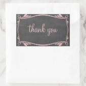Roze Flourish Chalkboard Hartelijk dank, Stickers (Tas)