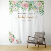 Roze Flower Fab Cool Vrijgezellenfeest Tapestry Wandkleed (In situ)