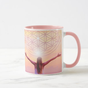 Roze Flower of Life Mok – Empowered Woman Design